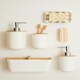 image 3 of Interiors by Premier Subtle White Lotion Dispenser With Bamboo Fibre Body,  Liquid Soap Pump For Hand Wash, Moisturizer Dispenser