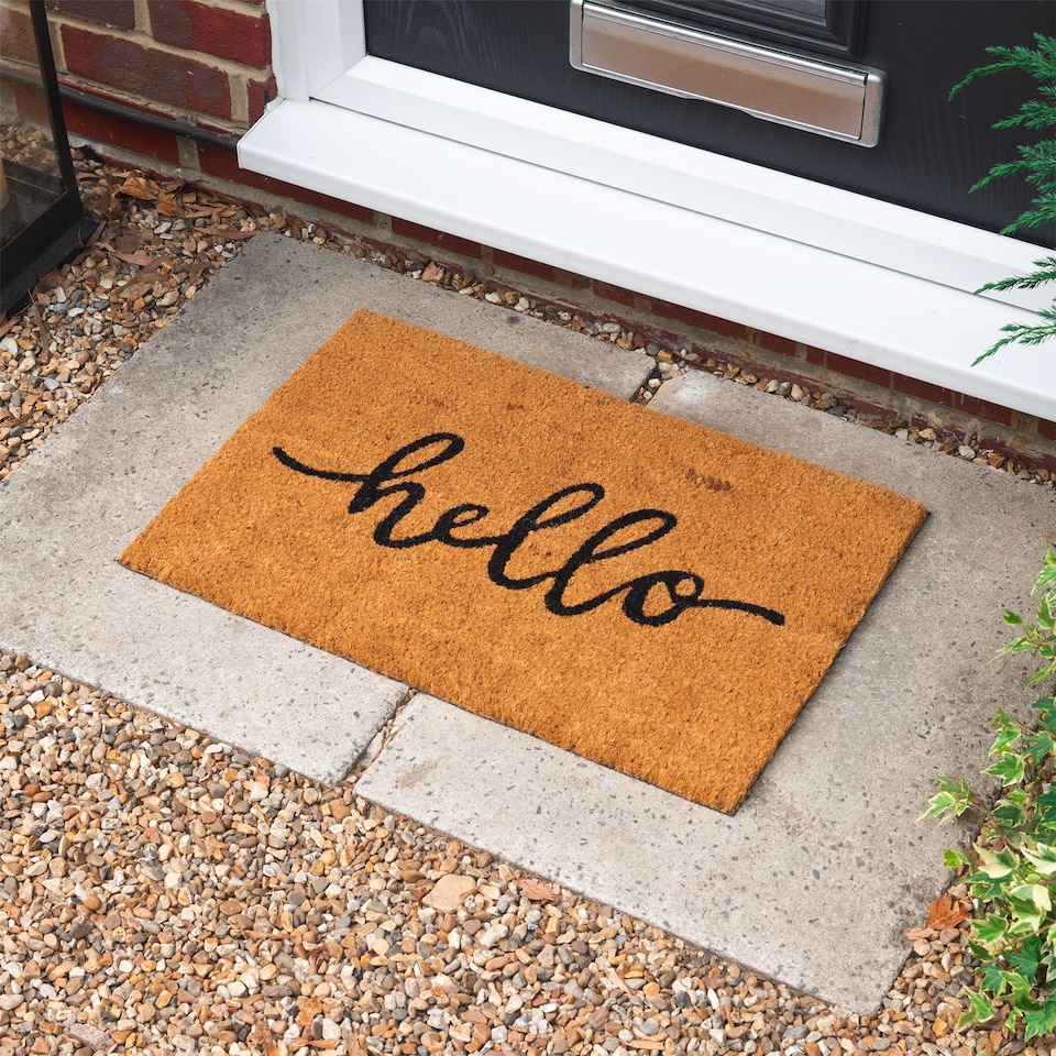 image 1 of Nicola Spring Coir Door Mat - 60 x 40cm - Hello