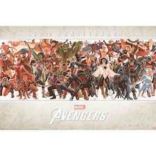 Avengers Characters 60th Poster - Multicoloured - One Size