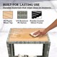 image 4 of Outsunny Side Table 2-Tier with Storage Shelf/Light Grey | Grey | Light Grey | 45 x 45 x 43 cm