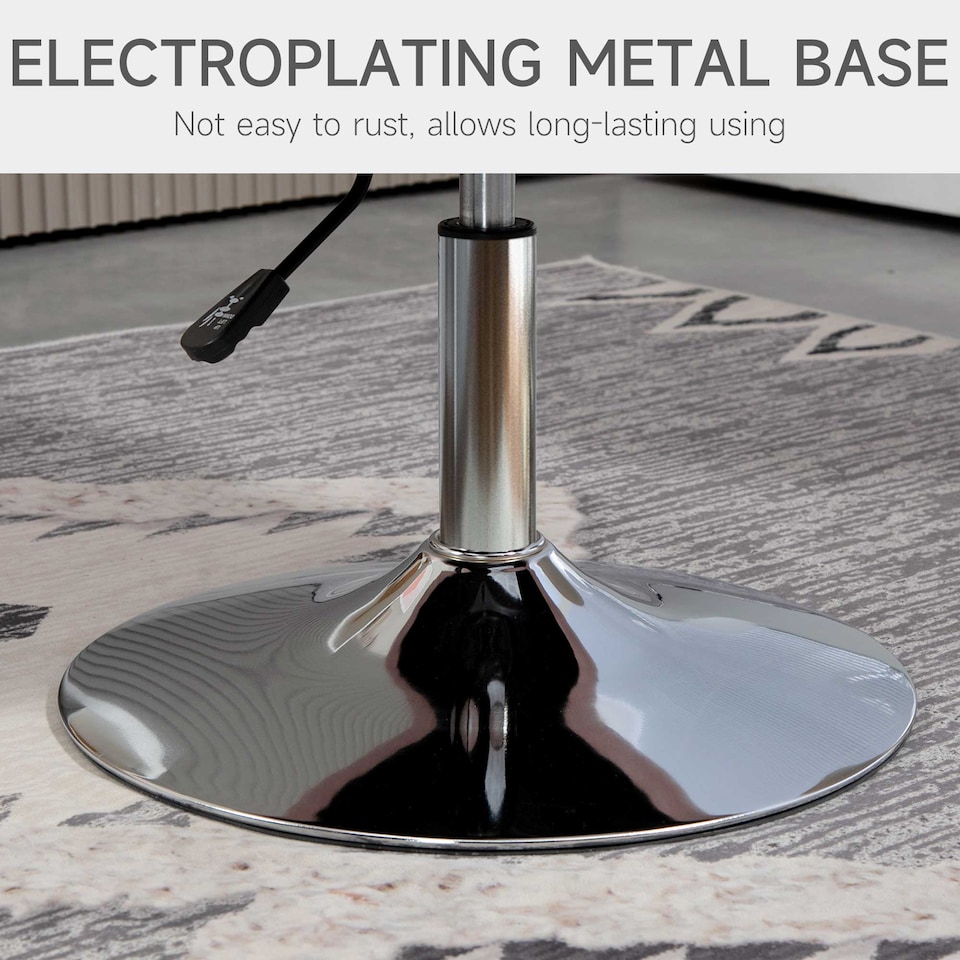 image 1 of HOMCOM Swivel Microfibre Accent Chair for Living Room Contemporary Vanity Armchair with Adjustable Height Thick Cushion Lumbar Support Armrest for Bedroom Office Dark Grey