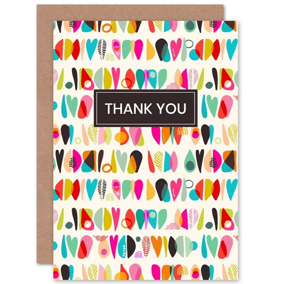 image 1 of Bright Shapes Pattern Thank You Card