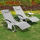 image 2 of SoBuy OGS28-HGx2,Set of 2 Outdoor Garden Rocking Sun Lounger Recliner