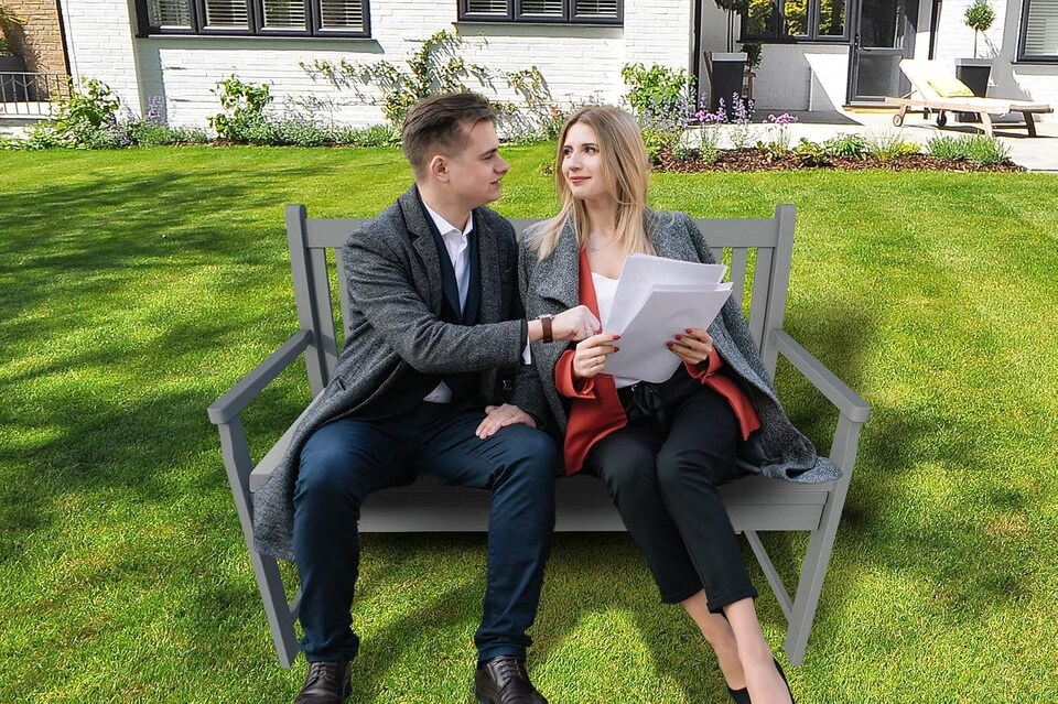 image 1 of Waterproof Garden Bench Cushion 2 Seater I Indoor & Outdoor Bench Seat Pad | Grey