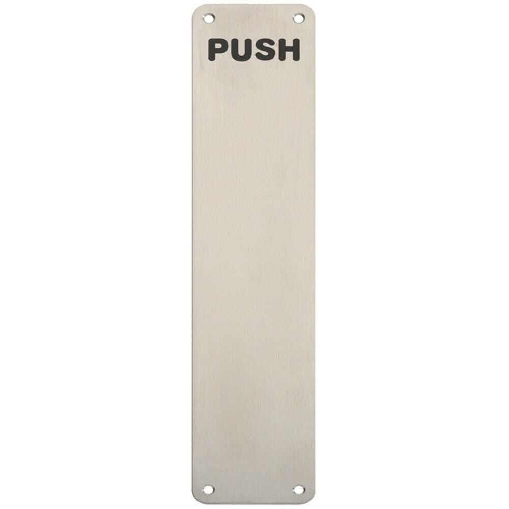 Loops Push Engraved Door Finger Plate 350 x 75mm Satin Stainless Steel Push Plate in Metallics