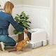 image 7 of PawHut Stainless Steel Cat Litter Box with Removable Lid, Scoop White | One Size