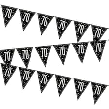 GLITTER BLCK 70 FOILAG BANNER-9FT -  UNIQUE N/A