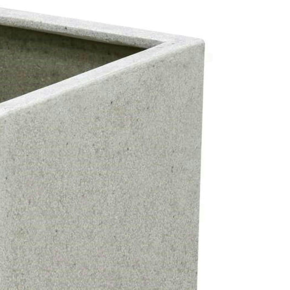image 1 of Primrose White Stone Effect Jumbo Poly-Terrazzo Cube Planter 52cm