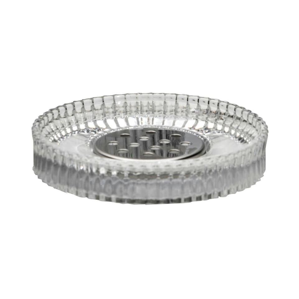 image 1 of Showerdrape Regent Ribbed Glass Chrome 5 Piece Bathroom Accessory Set