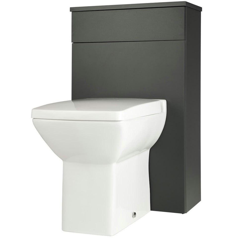 image 1 of 500mm Bathroom Floor Standing WC Unit Matt Dark Grey (Central) | Grey | Grey | 1