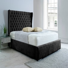Salva Plush Small Double Bed Frame - Black