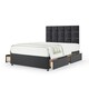 image 1 of Majestic 1000 Pocket Sprung Graphite Plush Velvet 4 Drawer Divan Set And Pearl Headboard King Size