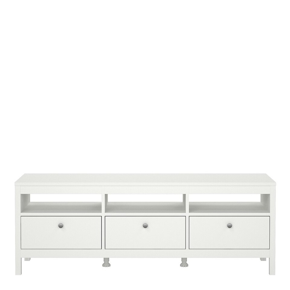 image 1 of Madrid TV Unit 3 Drawers in White