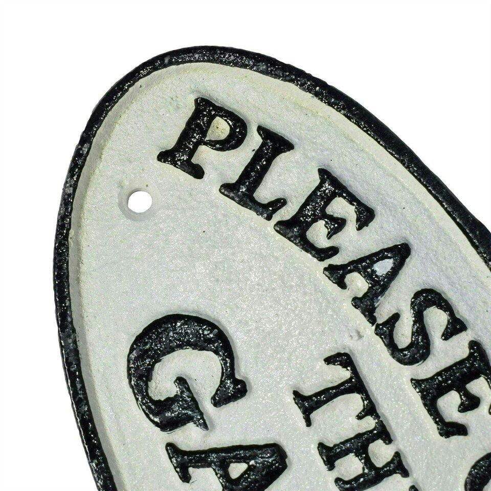 image 1 of Please Close the Gate Cast Iron Sign Plaque Wall Fence Gate Post Garden Home