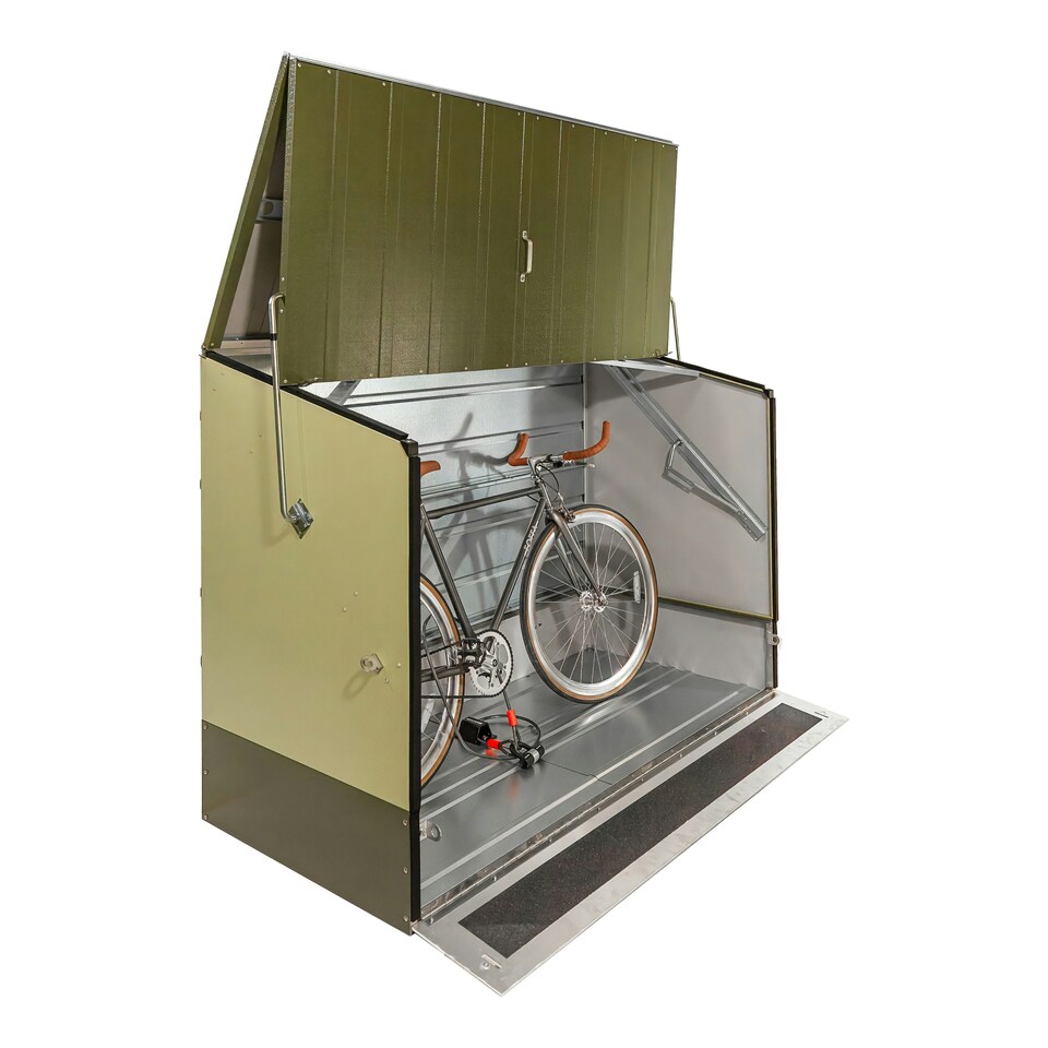 image 1 of Trimetals ProtectaCycle Secure Bike Store with Ramp – Police Approved - Fits up to 3 Adult Bikes Grey