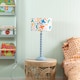 image 2 of ValueLights Bobbles Powder Blue Table Lamp with Abstract Shapes Shade & Bulb | Multi