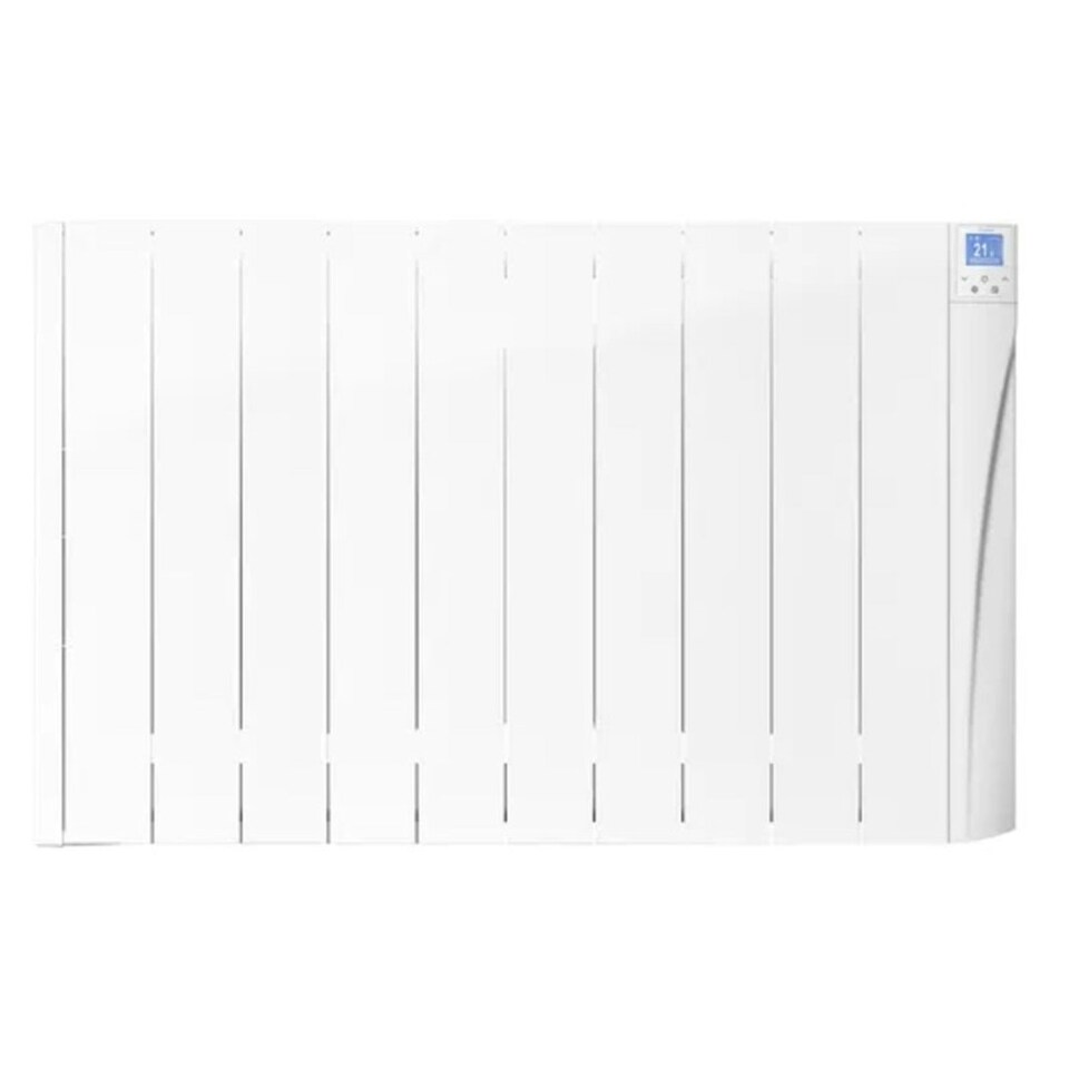 image 1 of 907mm (W) x 575mm (H) - White Touch Electric Oil Filled Radiator (Alicante) - 1100 Watts - Depth 98mm - Heats Up To 11m²