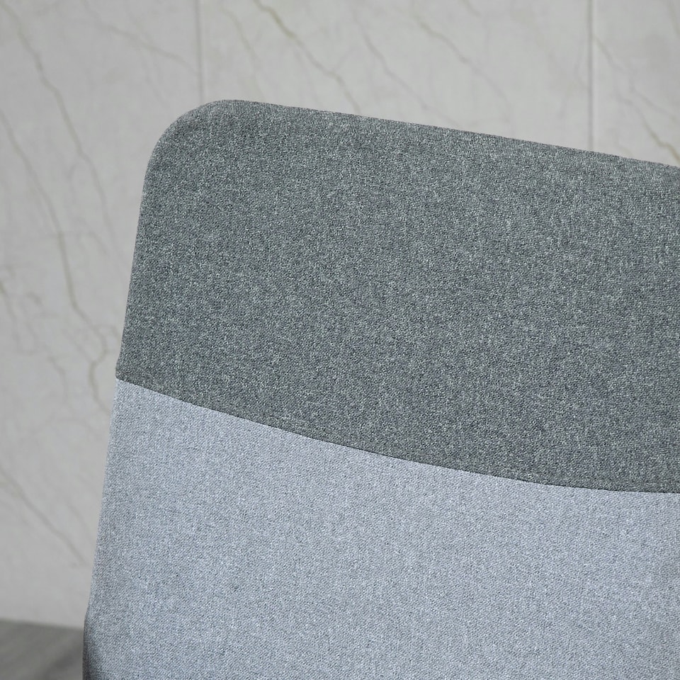 image 1 of Vinsetto Office Chair Linen Swivel Desk Chair Home Study Rocker w/ Wheel, Grey