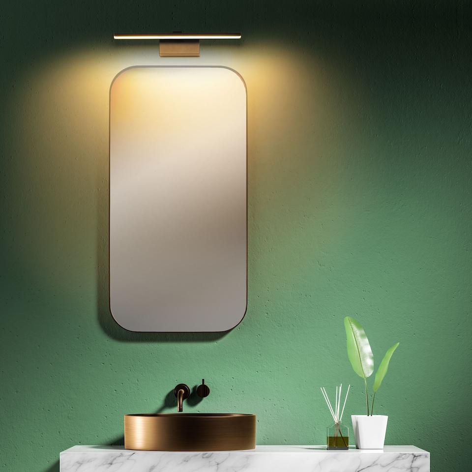 image 1 of Nora LED Bathroom Over Mirror Light Black, Tinted, Neutral-White 4000K, IP44