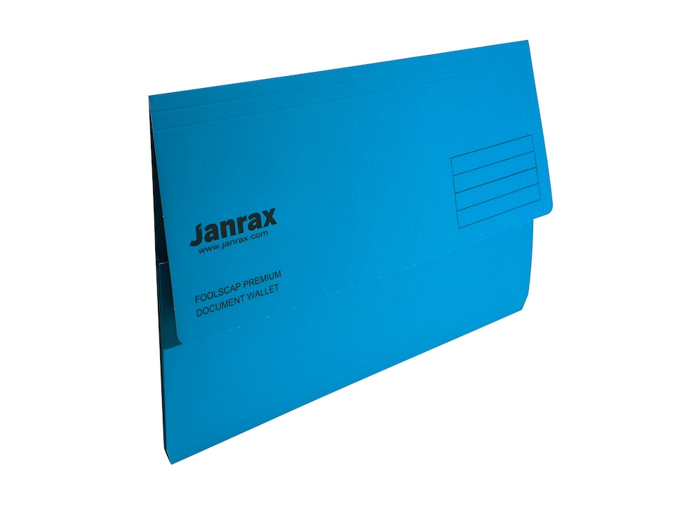 image 1 of Pack of 10 Blue Card Premium Foolscap Document Wallets