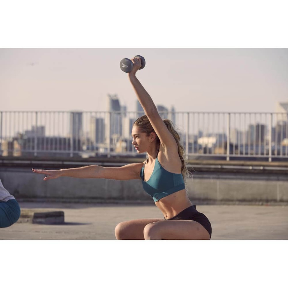 image 1 of Reebok 2kg Dumbbell Pair, Vinyl-Coated Cast Iron, Anti-Roll, Grey | Multi | Grey | 4.2KILOGRAMS