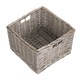 image 8 of Medium Square Antique Wash Unlined Storage Basket | Brown | Brown | L