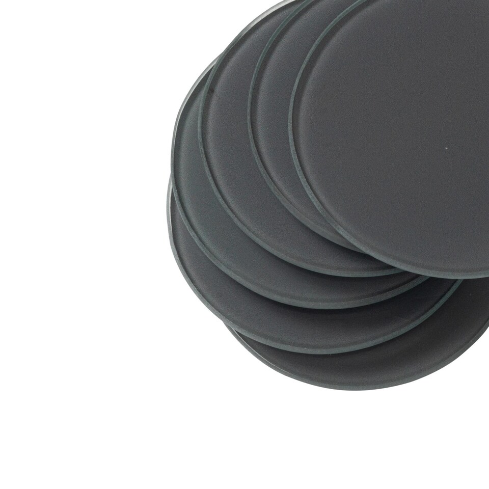 image 1 of Harbour Housewares Glass Round Coasters - 10cm - Grey - Pack of 6