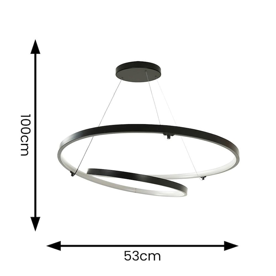 image 1 of ValueLights Infinity Black Loop Integrated LED Ceiling Light | Black
