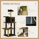 image 5 of PawHut 136cm Cat Tower with Scratching Posts Hammock Cat House Plush, Brown
