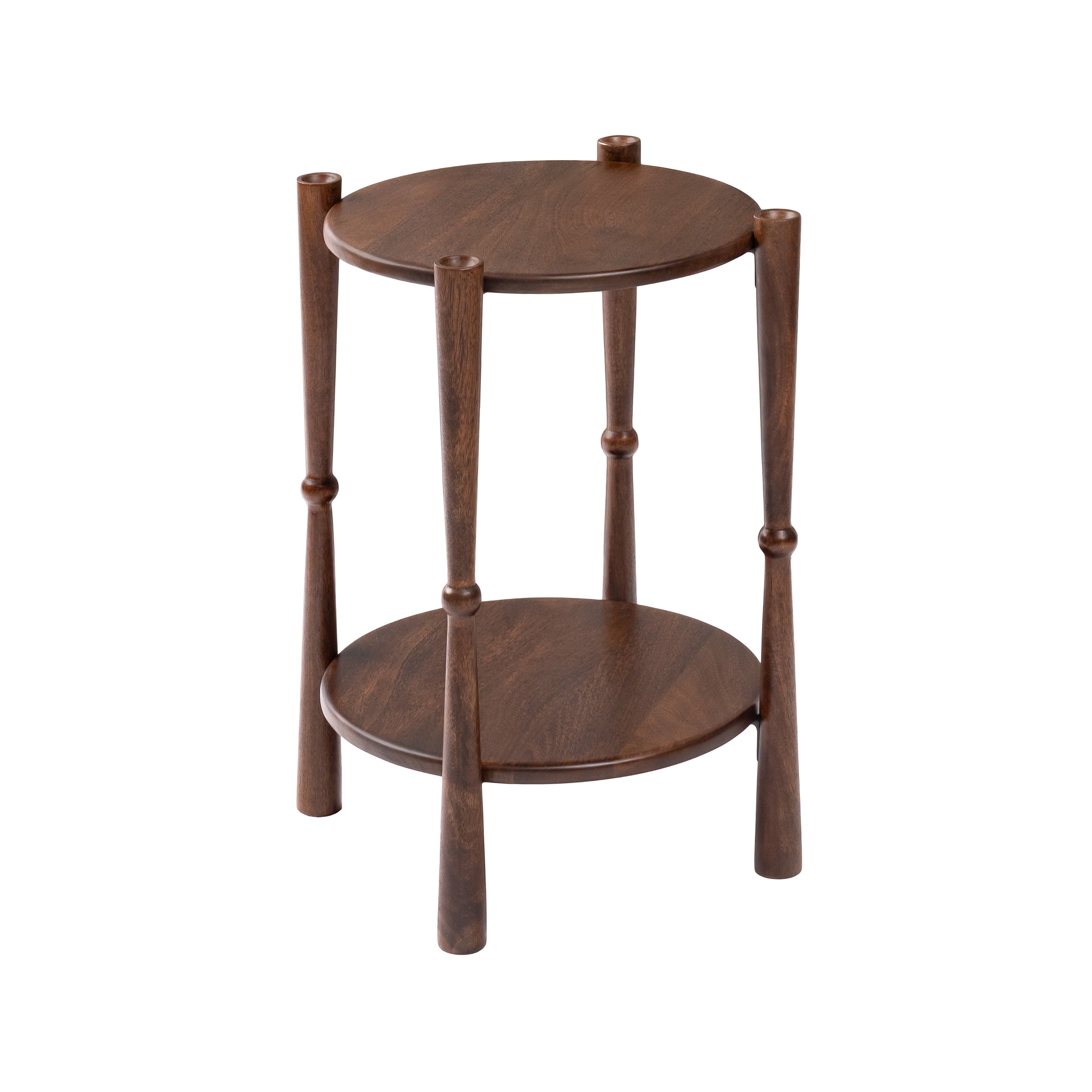 MH London Olive 2 Tier Side Table Solid Mango Wood End Table