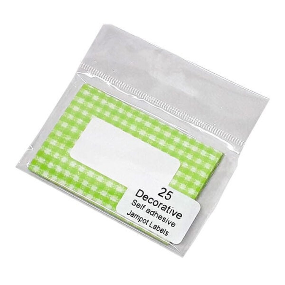 image 1 of NJ Products Gingham Green Jam Pot Labels