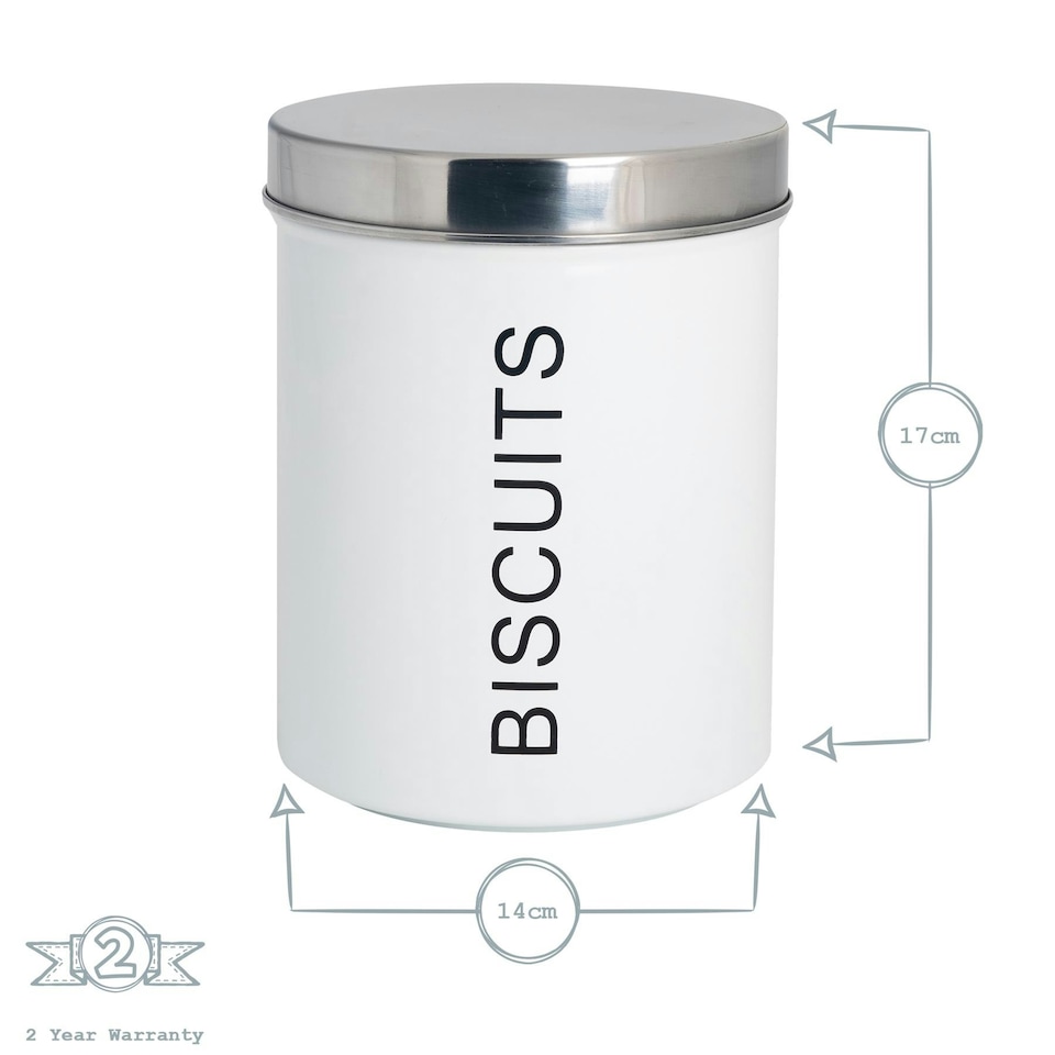 image 1 of Harbour Housewares 5 Piece White Round Metal Kitchen Canisters Set Utility Storage Utility Containers Storage Box Storage Container