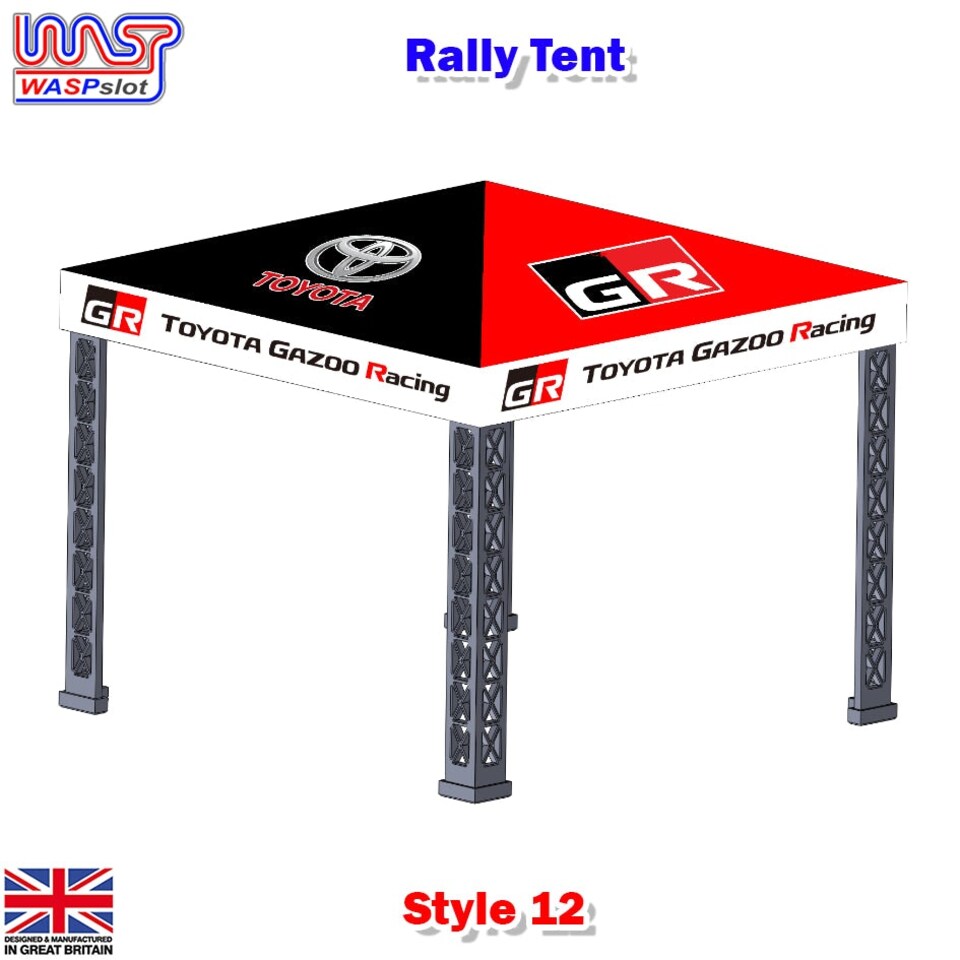 image 1 of Slot Car Trackside Scenery Rally Service Tent Toyota 1:32 Scale Style 12