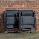 image 5 of Set of 2 Luxury Padded Multi Position Zero Gravity Garden Relaxer Chair Lounger in All Black