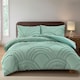image 2 of Duvet Cover And Pillowcase Set Silver White Or Green Tufted Luxury Design Polyester Bed Linen Green | Green | King