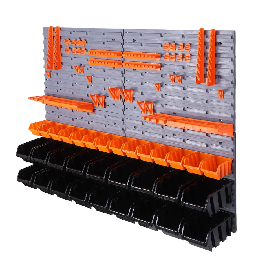 image 1 of Groundlevel 66 Piece Wall Mounted DIY Tool Storage Board Set with Wall Plates