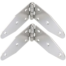 2 Pack 180mm Strap Hinge Stainless Steel Locker Door Hatch Large Silver