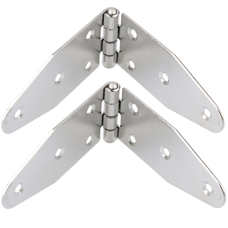 image 1 of 2 Pack 180mm Strap Hinge Stainless Steel Locker Door Hatch Large Silver