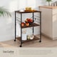 image 3 of Drinks Trolley Rugby - 3 shelves, 4 castors with parking brake | Brown | Industrial wood dark, rustic | 65,50 x 45,50 x 88,50 cm | 1