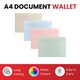 image 2 of Pack of 12 A4 Light Pastel Pink Soft Touch Plastic Document Wallets with Button Closure