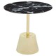 image 2 of Avola Black Marble Effect Top Gold Base Side Table Gold