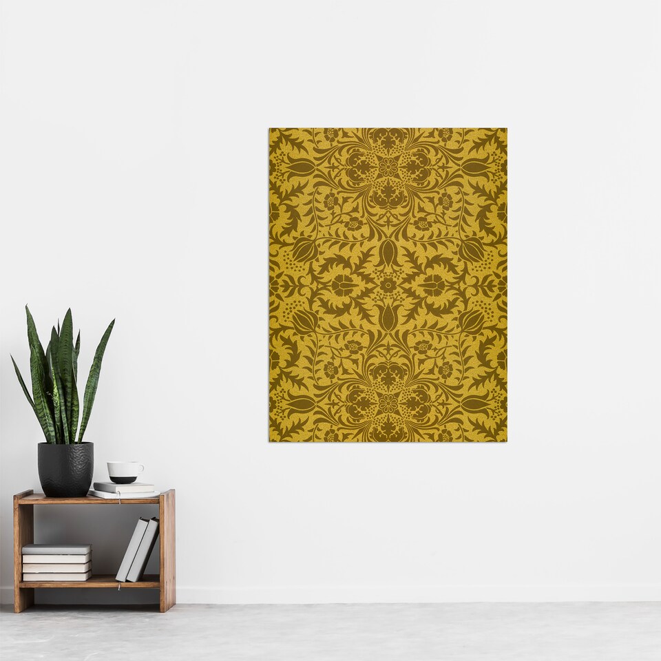 image 1 of Floral Vine Filigree Pattern W. Morris Vintage Huge Wall Art Poster Print 24X32"