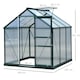 image 5 of Outsunny 6x6ft Walk-In Polycarbonate Greenhouse Plant Grow Galvanized