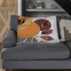 image 2 of Orange Geometric With Flowers (Blanket)