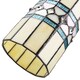 image 3 of Contemporary Amber Glass Tiffany Pendant Light Shade with Bright Teal Strips | Blue