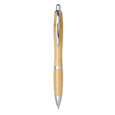 Bullet Nash Bamboo Ballpoint Pen - Natural/Silver - One Size