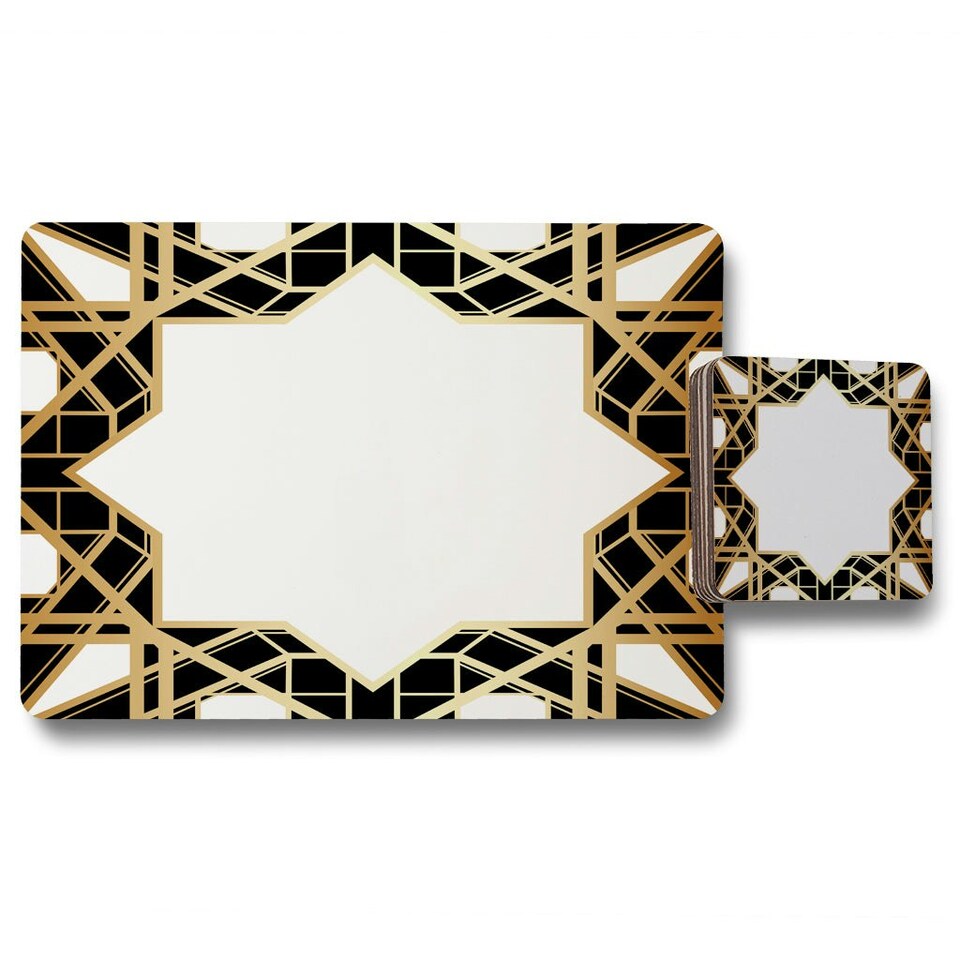image 1 of Art Deco Star Border (Placemat & Coaster Set)