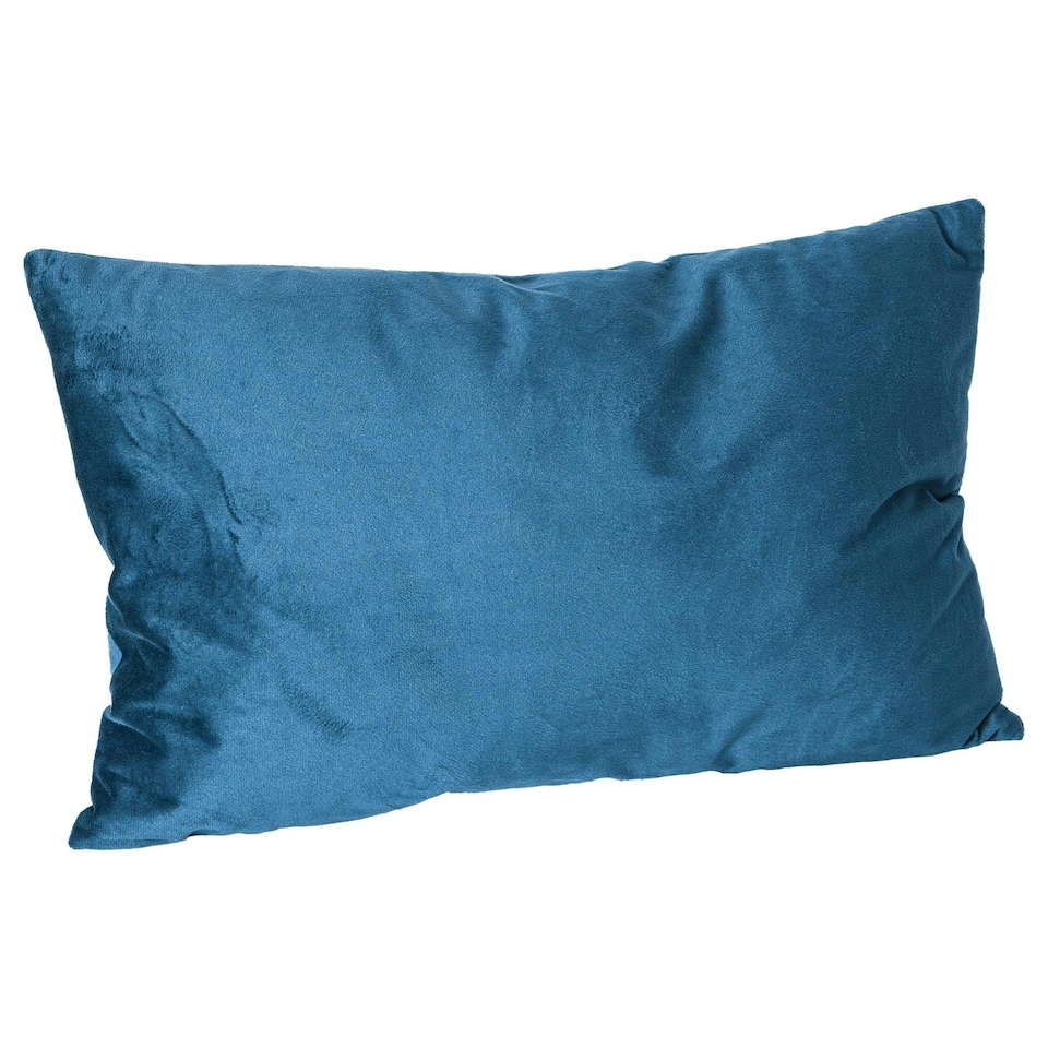 image 1 of Nicola Spring Rectangle Velvet Cushion - 60cm x 40cm - Blue Blue
