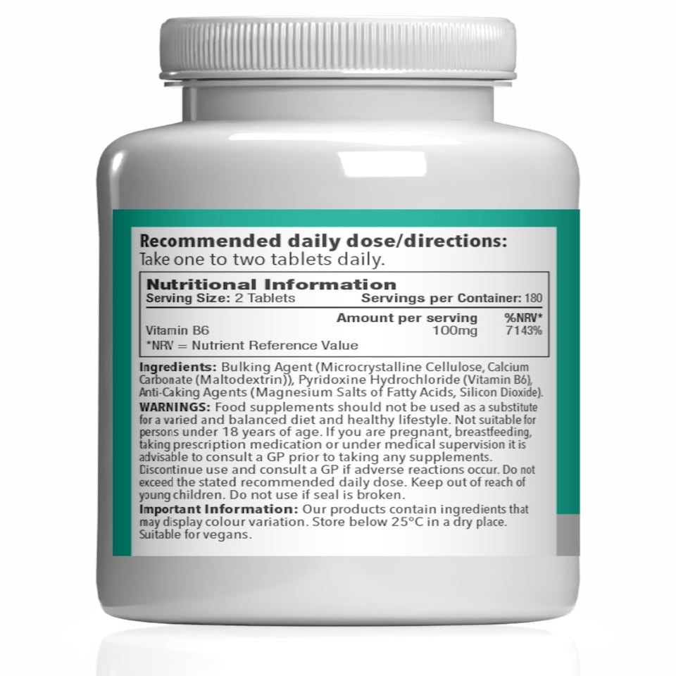 image 1 of Vitamin B6 100mg - 360 Tablets