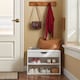 image 5 of SoBuy 2-Tier Shoe Storage Bench with Folding Padded Seat, White, 23.6x11.8x17.3 in, 13 kg - FSR25-W